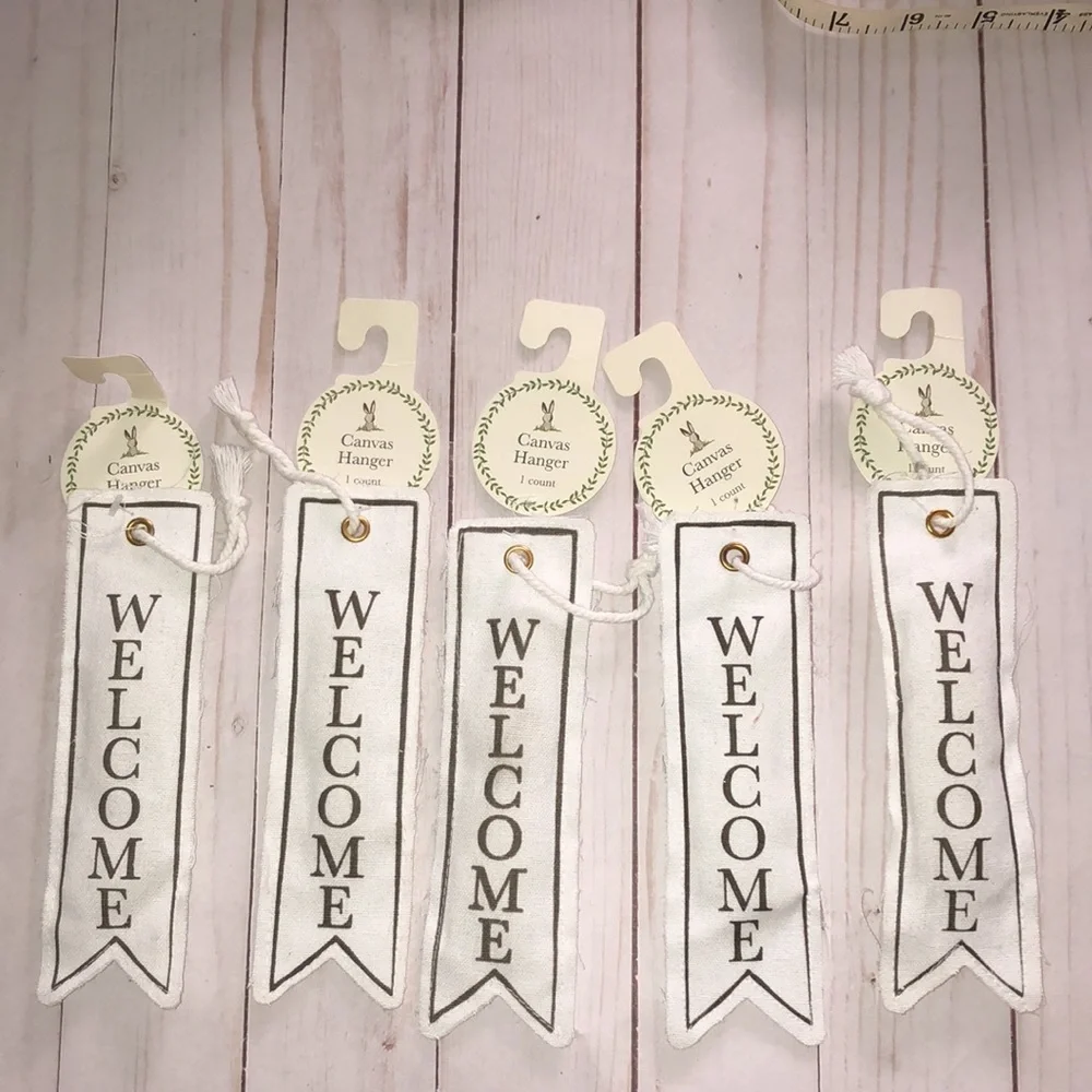 5 Target Easter welcome stuffed canvas hangers banners tags favors spring NWT
